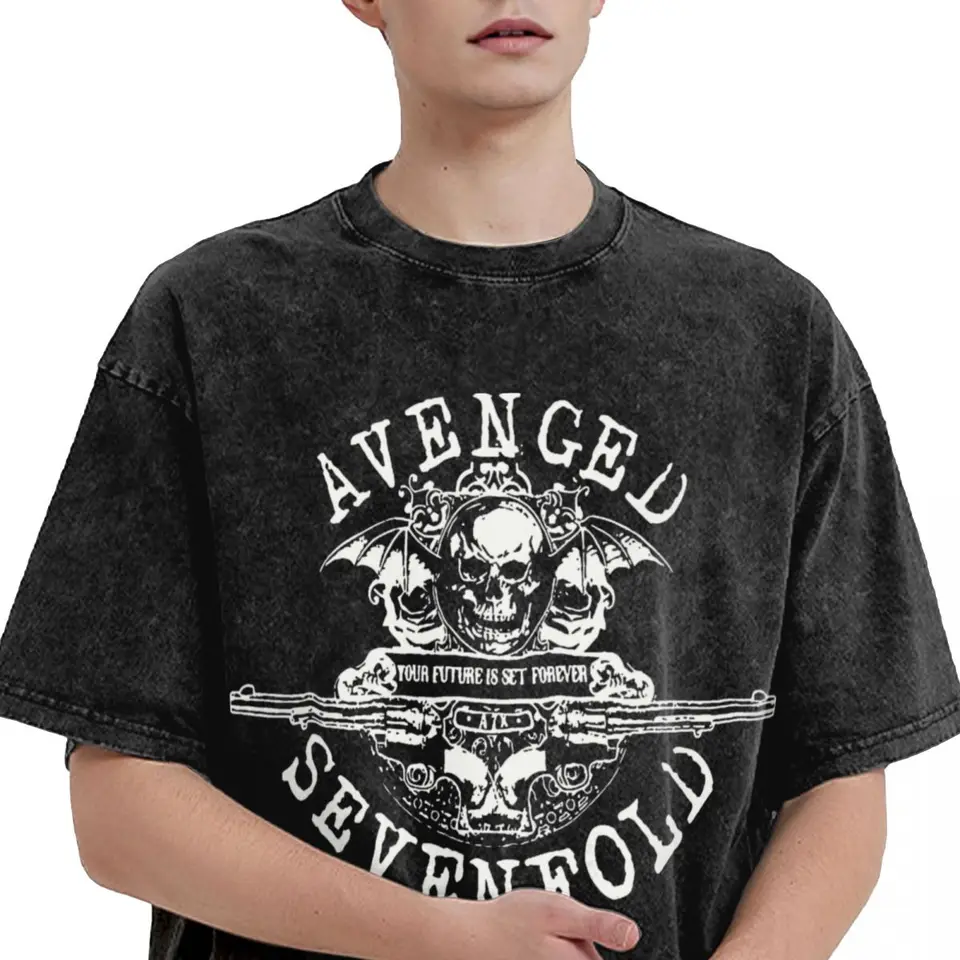 Avenged Sevenfold Rock Washed T Shirts Streetwear Hip Hop Vintage