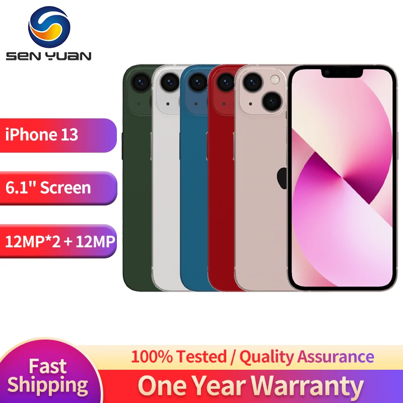Original iPhone 13 128GB/256GB ROM Unlocked A15 Chip IOS 5G Smartphone Face ID 6.1" OLED Screen iphone 13 phone