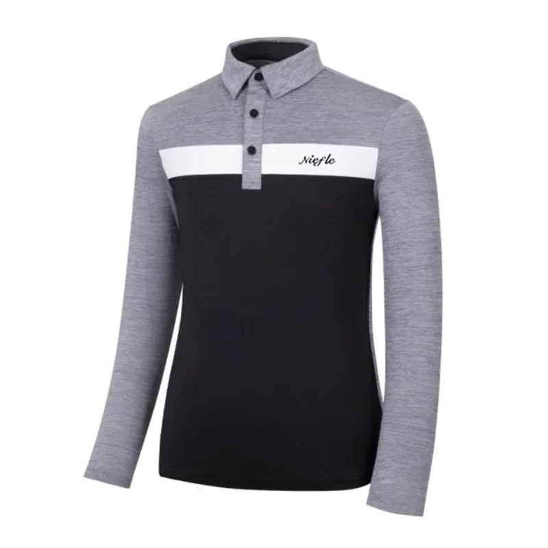 Golf Men's Long Sleeve Sports Casual Quick Drying Breathable Elastic Polo Shirt Wear-resistant Anti Pilling Customized Jersey