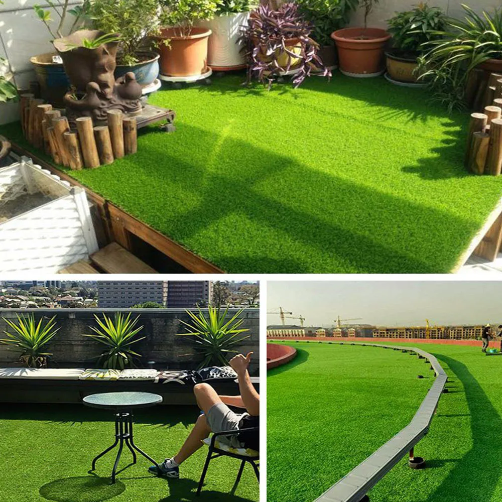 Artificial Grass Carpet PP + PE 2cm Thickness Green Fake Synthetic Garden Landscape Lawn Mat Turf 50CM*100cm/100cm/200cm Decorat