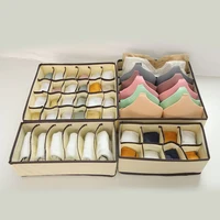 4Pcs Foldable Storage Basket - Underwear And Panty Organizer - Fabric Organizer - Underwear And Socks Closet Organizer Set 1