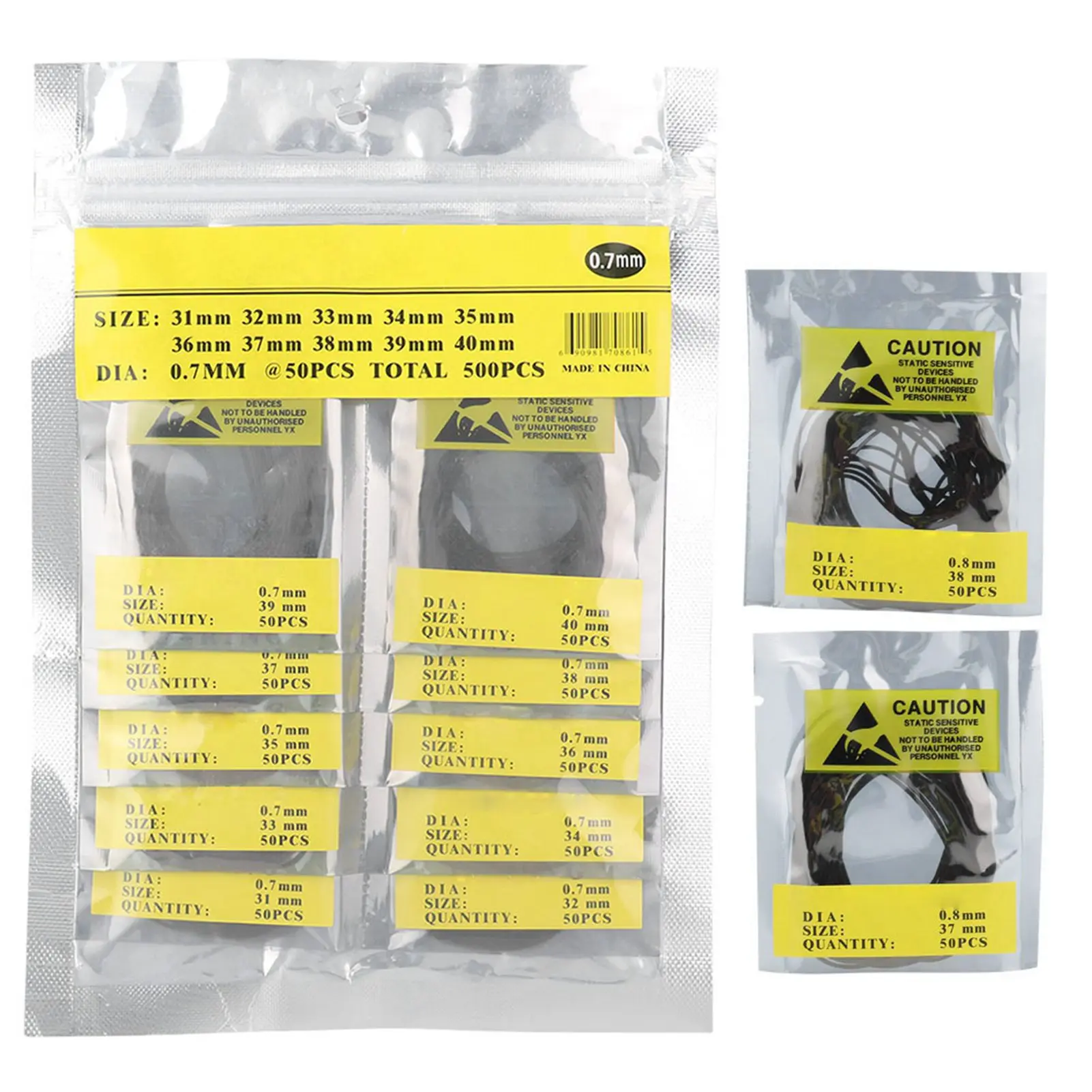 500-Piece O-Ring Watch Gasket Set – Durable Rubber Seals