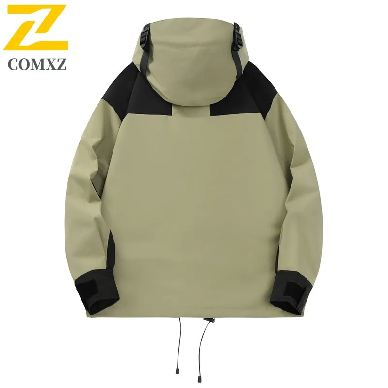 COMXZ Men Jacket Premium Hooded Outdoor Adventure Windproof Motorcycle Jacket Daily Comfort Lightweight Autumn New Clothing