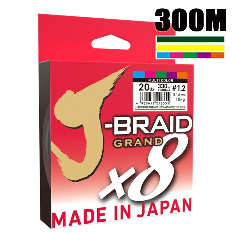 

Оригинальная плетеная полиэтиленовая леска DAIWAPE J-BRAID GRAND, 300 м, сверхпрочная японская однонитевая плетеная рыболовная леска для ловли карпа