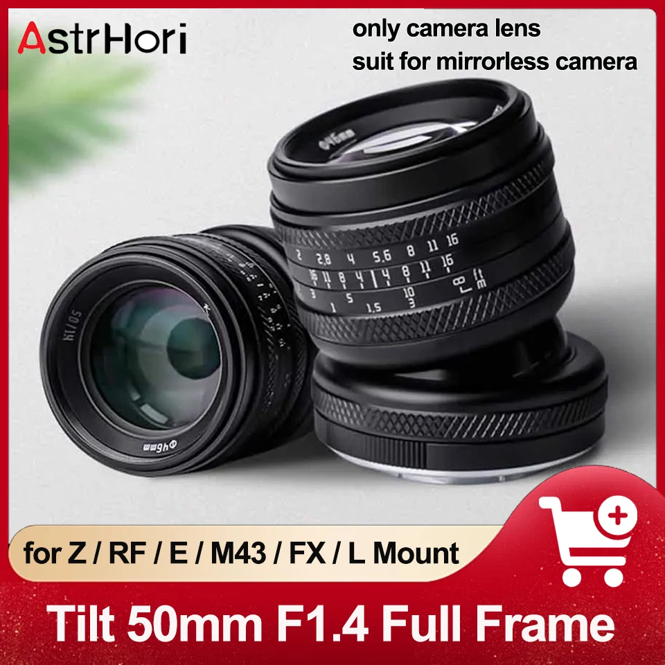 Astrhori Tilt 50Mm F1.4 Shift Focus Lens Full Frame Mf Large Aperture Portrait Photography Lens Per Sony A7S Fuji X-T4 Nikon Z50