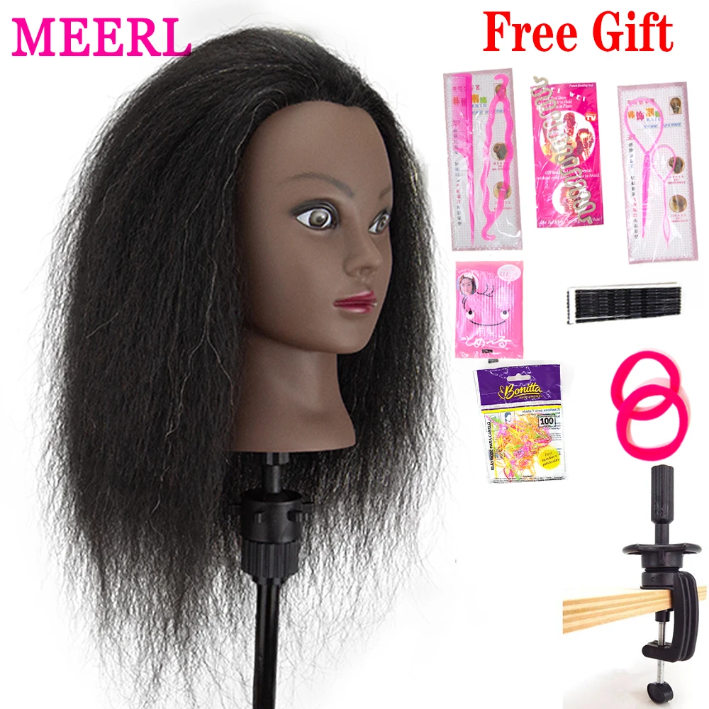 Afro Mannequin Heads With Real Hair Braiding Cornro Practice Dummy Head  Training For Braiding Hair Training Barber Hairdressing - AliExpress