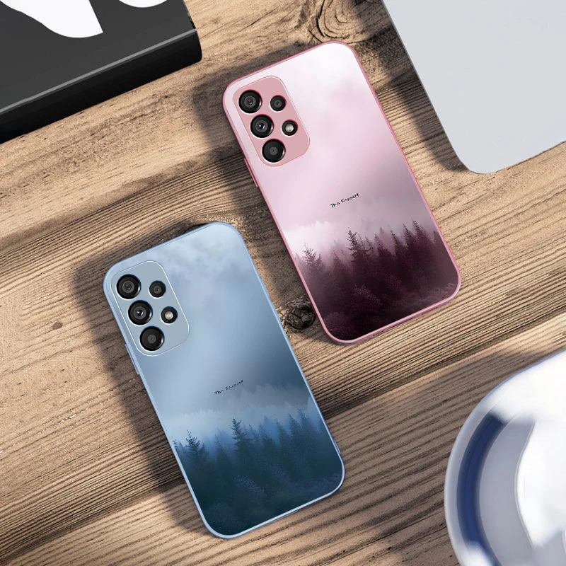 Misty Forest Black Tempered Glass Phone Case