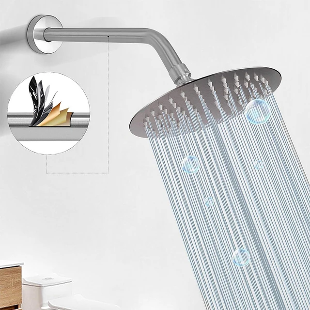 Tissting Braccio Doccia in Acciaio Inox, Estensione Curva a Forma di S con Collo di Cigno, Prolunga Soffione Doccia, 6.5 Pollici, Nero Opaco, Design