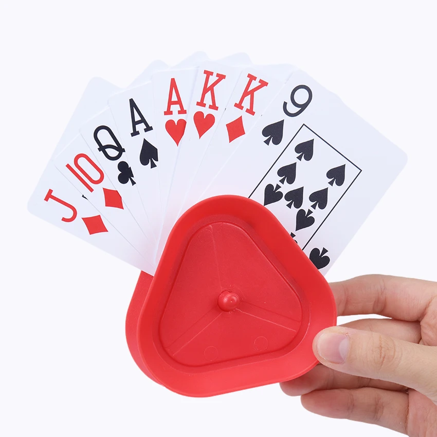 Porte-cartes de jeu à bord lisse en forme de triangle, support à ressort,  support central stable, mains libres, accessoires de jeux, 4 pièces -  AliExpress