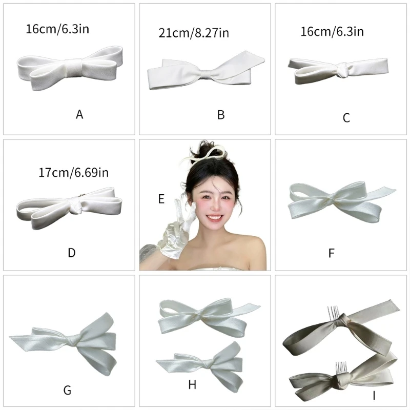 1pc/1pair 일반 색상 Bowknot 머리핀 우아한 소녀 사진 촬영 Briads 헤어 클립