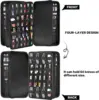 （CASE ONLY)Knife Display Case for 66+ Pocket Knives. Folding Holder, Butterfly Storage Organizer, Knives Roll Collection Pouch 3