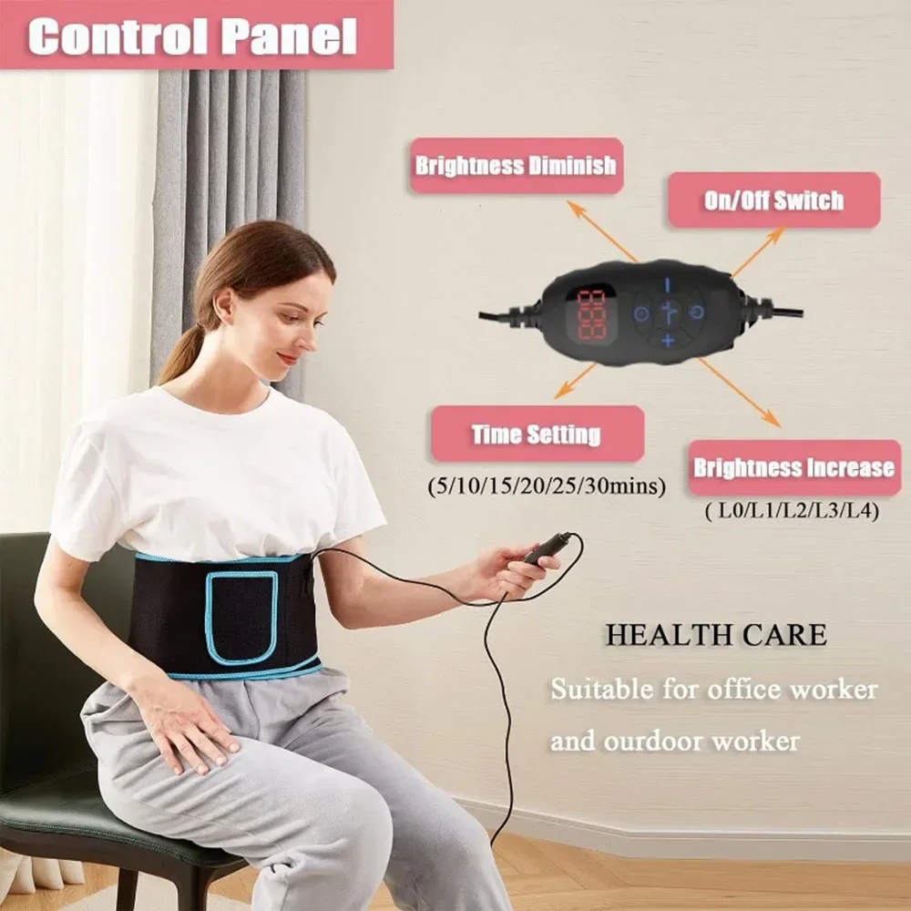 Infrared Light Therapy Belt 850nm 660nm Red Lamp Therapy LED For Back Pain Relief Burn Fat Slimming Waist RED Light Wrap Belt