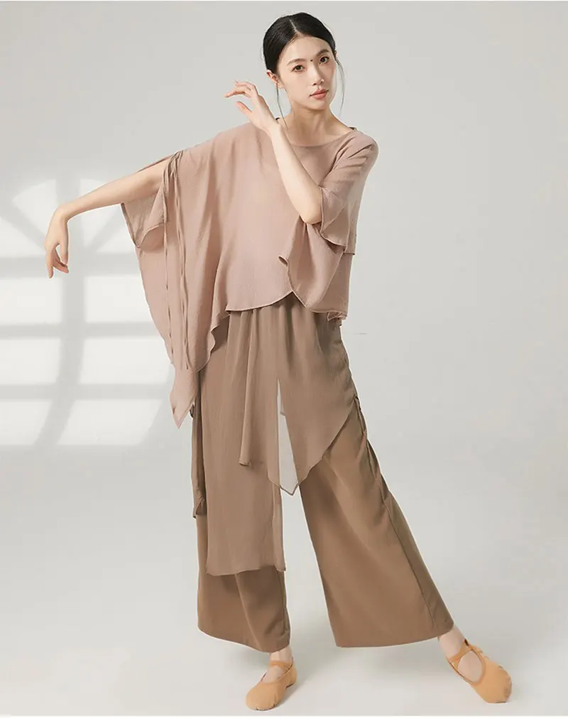 Moderne Tanzhosen, weit geschnittene Hosen, klassische Tanzkostüme, weiche Tanztrainingshosen für Erwachsene für Herbst und Winter – Detail 7
