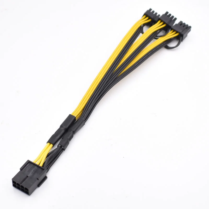 

New 10pcs/lot 8Pin PCI-E Female to 3* 8Pin (6+2) Pin PCI-E Male Splitter Power Extension Cable for Graphics Card