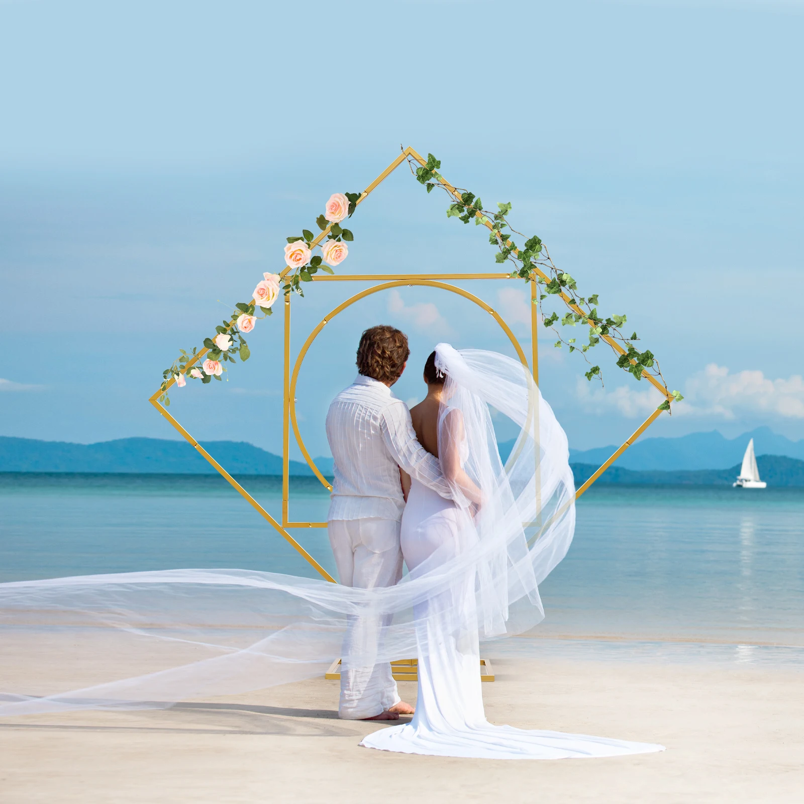 

Outdoor Lawn Square Wedding Flower Door Stand Birthday Balloon Party Decor Backdrop Stand Supplies Wedding Arch