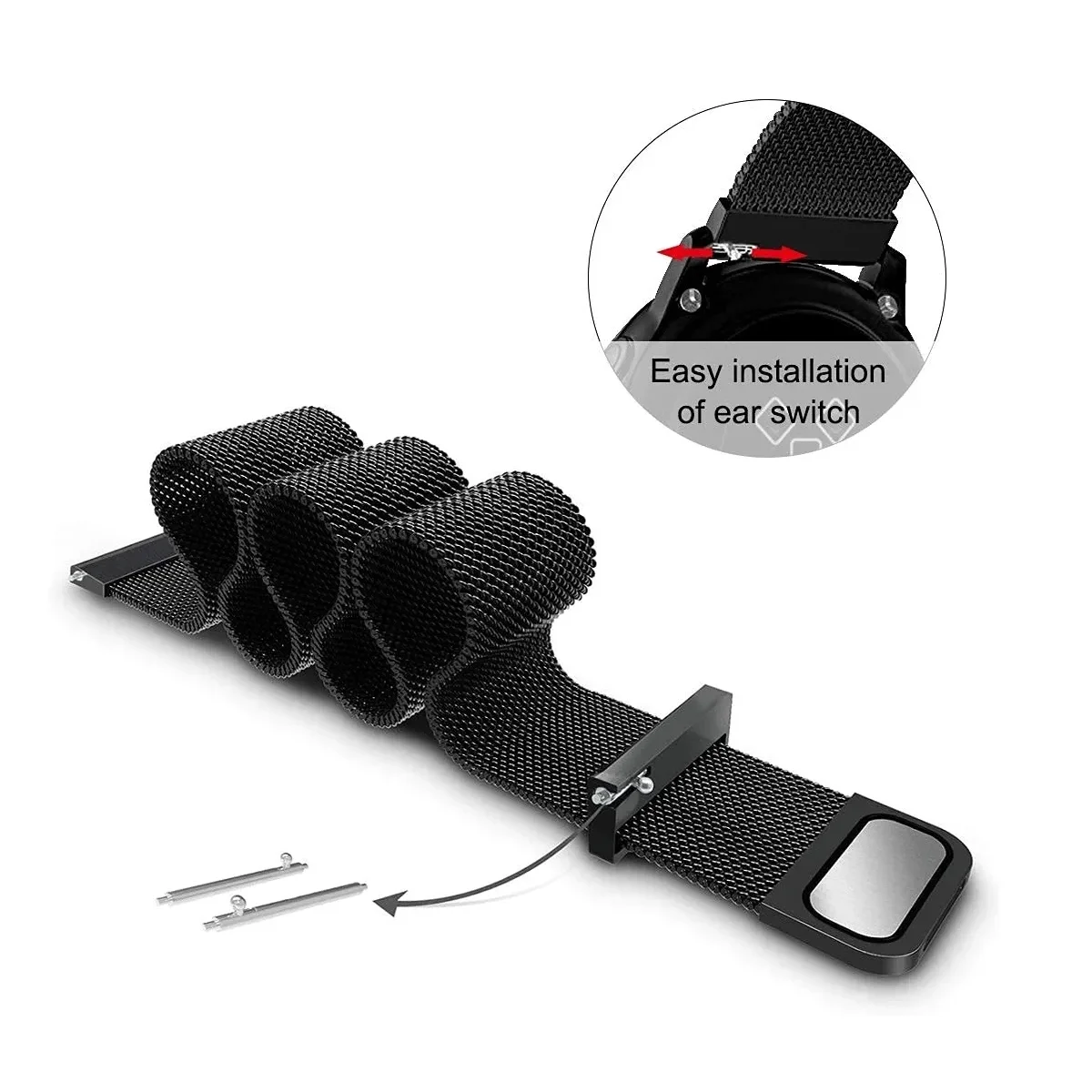 Versatile Milanese Loop Metal Strap - 18mm, 20mm, 22mm Adjustable Band Bracelet