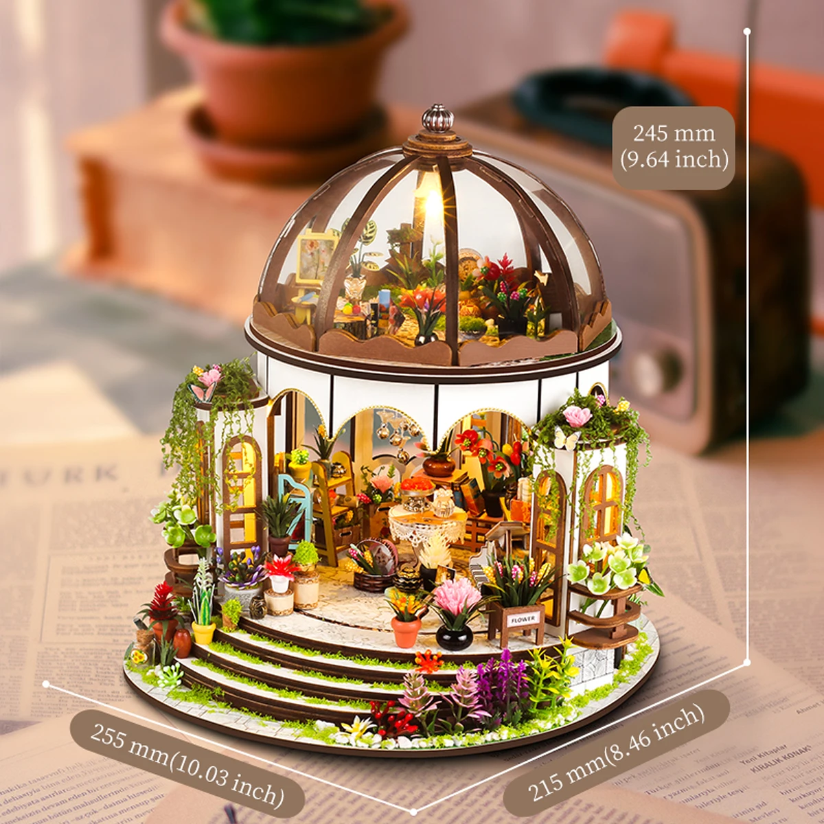DIY Wooden Miniature Model Kit Hanging Garden Casa Doll Houses 3D Puzzle Dollhouse With Furniture for Friends Christmas Gifts 5