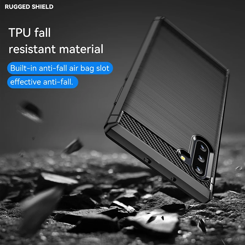 Premium Carbon Fiber TPU Phone Case with Soft Silicone Frame and Fabric Back Cover