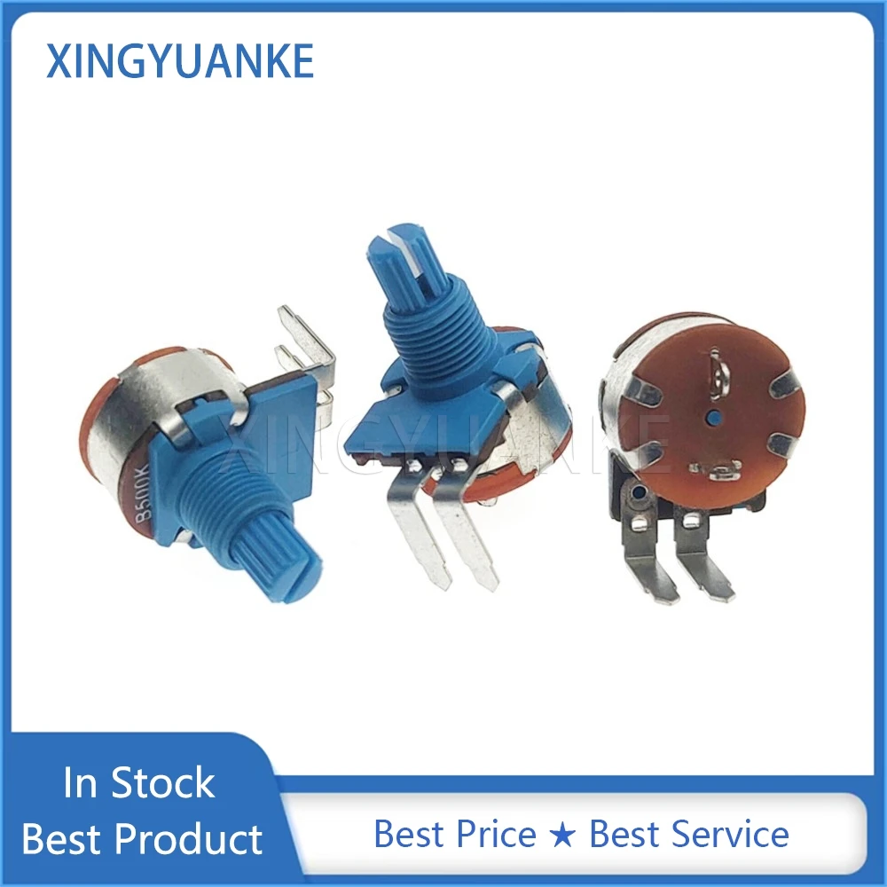 1PCS 149 Single Adjustable Potentiometer With Rotary Switch 2-Pin B500K B504 Dimming Control Switch Bent Foot Shaft Length 15MM multiturn potentiometer linear potentiometer rotary potentiometer trimmer potentiometer adjustable resistor electronic components
