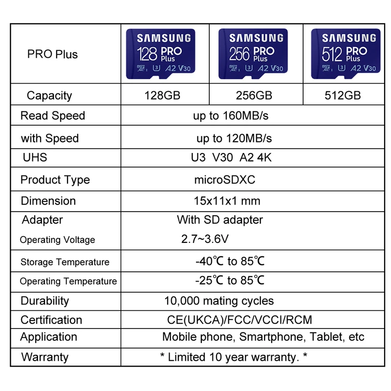 Carte Micro SD SAMSUNG Micro SD 512go evo plus + Adaptateur