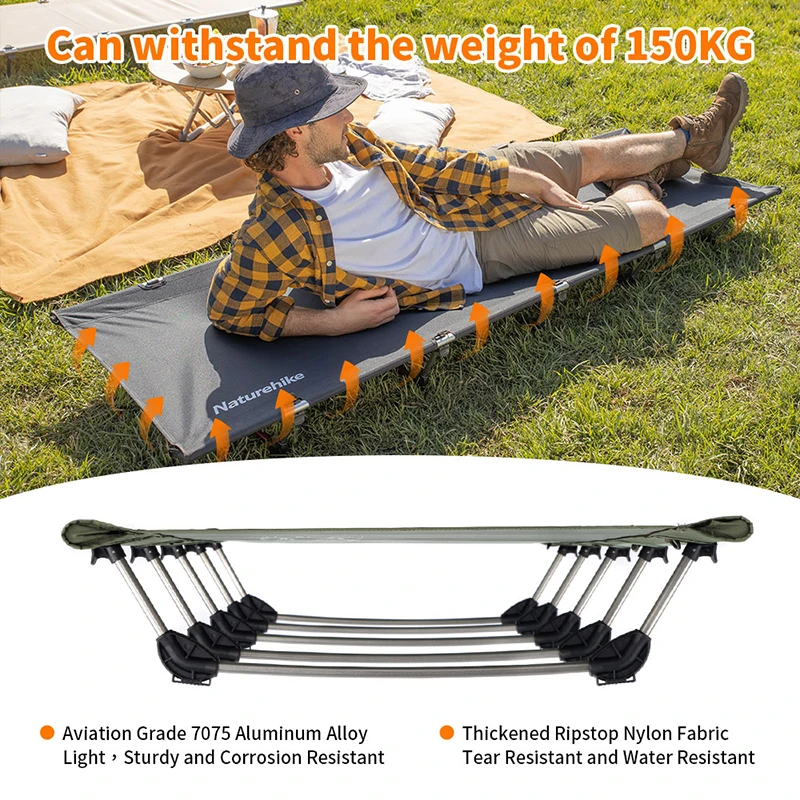 Naturehike Camping Cot Portable Folding Bed Ultralight Camping Bed Tent Bed Outdoor Camp Cot Tourist Bed Single Bed Camp Bed Cot