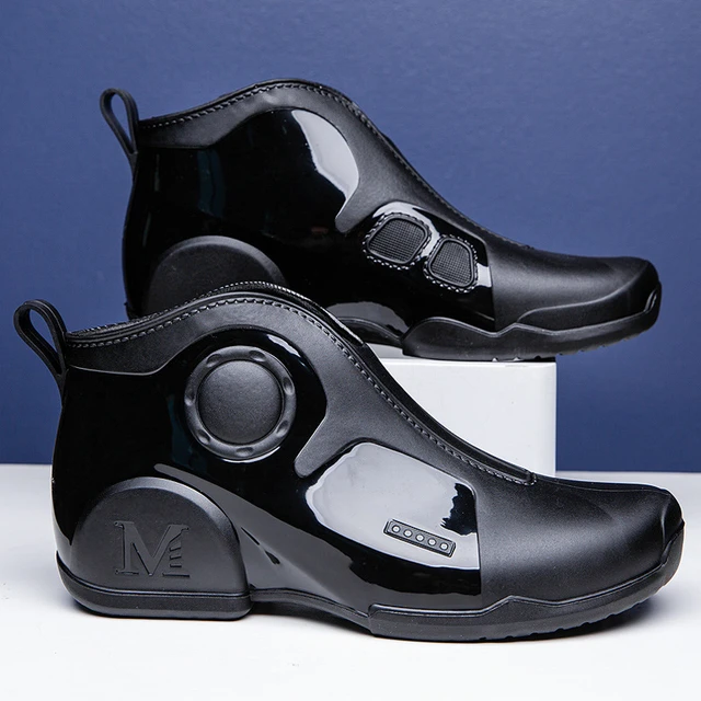 2024 New Men's Outdoor Non-slip Hiking Shoes Shaxi Fishing Rain Boots Black  Work Shoes Durable Waterproof Rubber Fishing Shoes