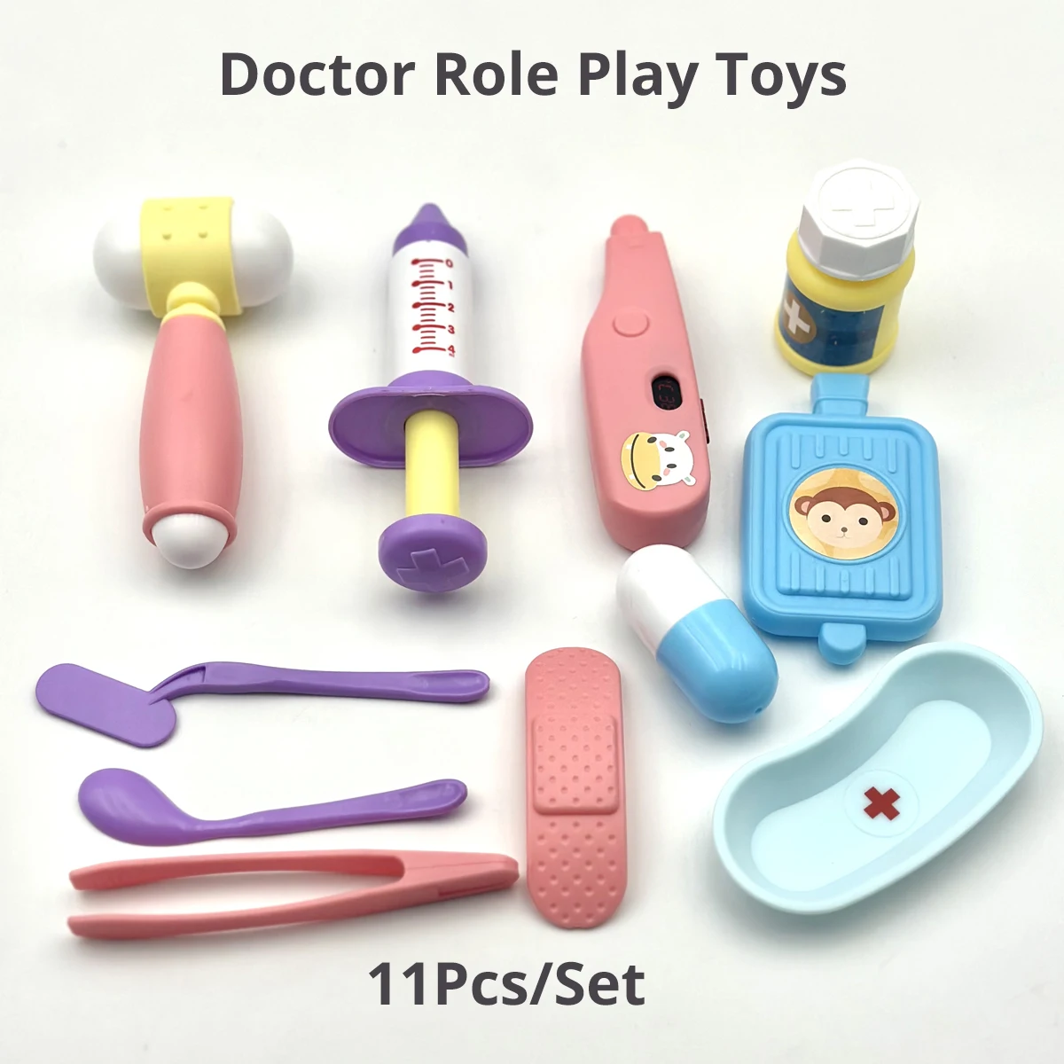 Children Learning Educational Role Play Set Plastic Kids Pretend Play House Doctor Toy Random 11Pcs doctor play set,doctor toys kit,doctor nurse toys