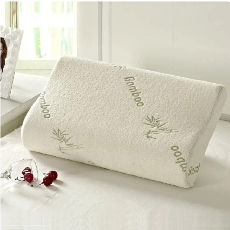 50*30cm Bamboo Fiber Pillow Slow Rebound Health Care Memory Foam Pillow Memory Foam Pillow Orthopedic Pillows Support NeckRelief 3