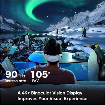 New VR MR Headset 3D Wireless VR Glasses 6DOF Virtual Reality 4K Display for Steam Games All-in-one Headset 5