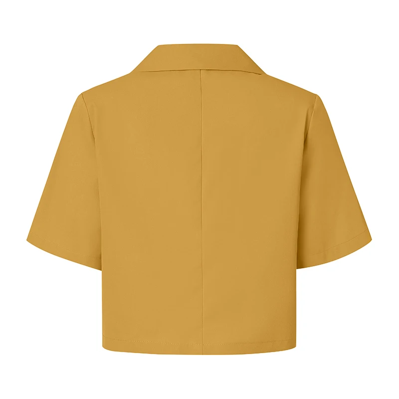 VONDA Elegant Summer Blazer Women Short Sleeve Suit Collar OL Coat 2023 Fashion Outwear Solid Color Casual Button Tunic Tops