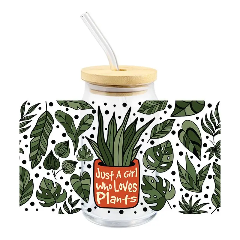 3D UV DTF Wrap Transfer Stickers Cactus Plants Design Waterproof Wrap For Bottles Cups Mugs DIY Decal