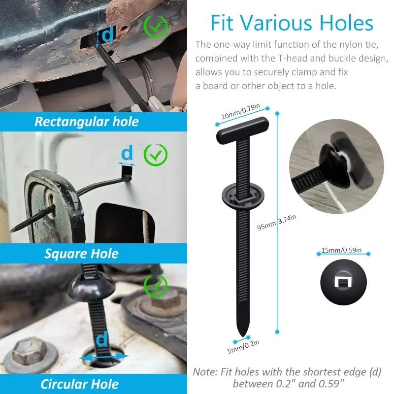 Heavy Duty Nylon Cable Ties Universal Self Locking Zip Ties for Car Repair Daily Use Office Organization Cable Marker