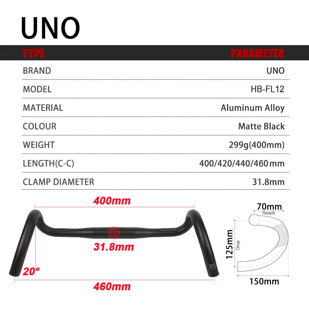 ZOOM guidon gravel / route 31 8mm x 400mm serrage de guidon