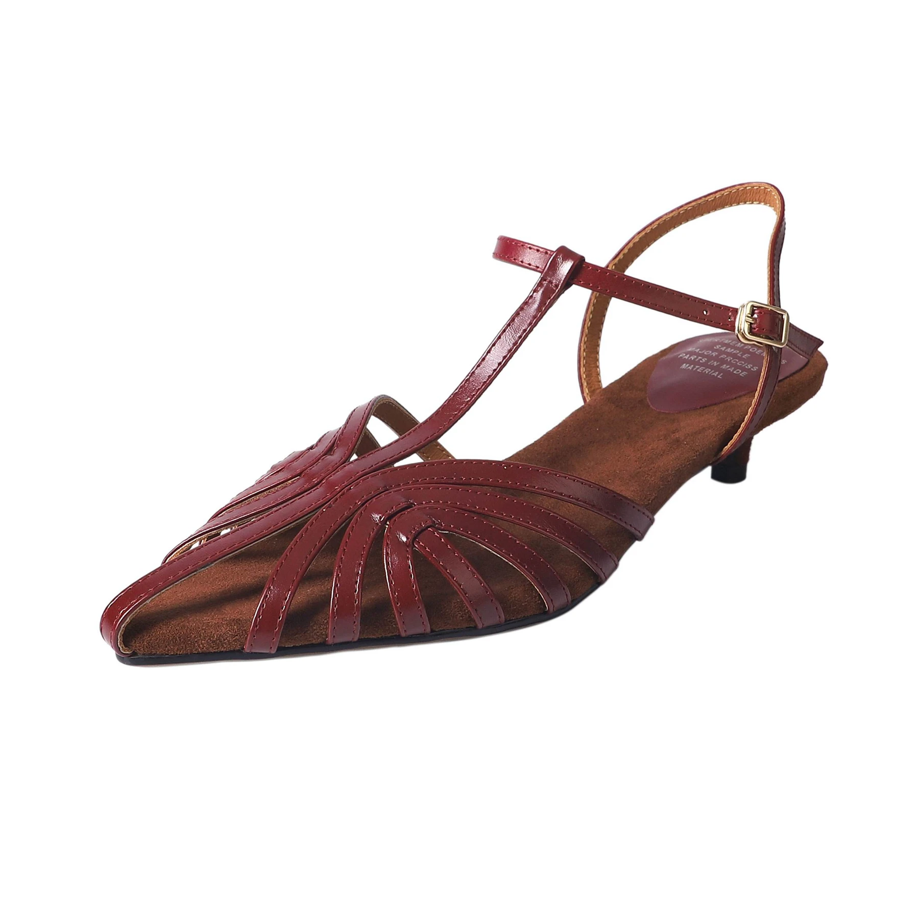 Women Slingback Sandals Cow Leather Stiletto Heels Concise Summer Casual Elegant Party