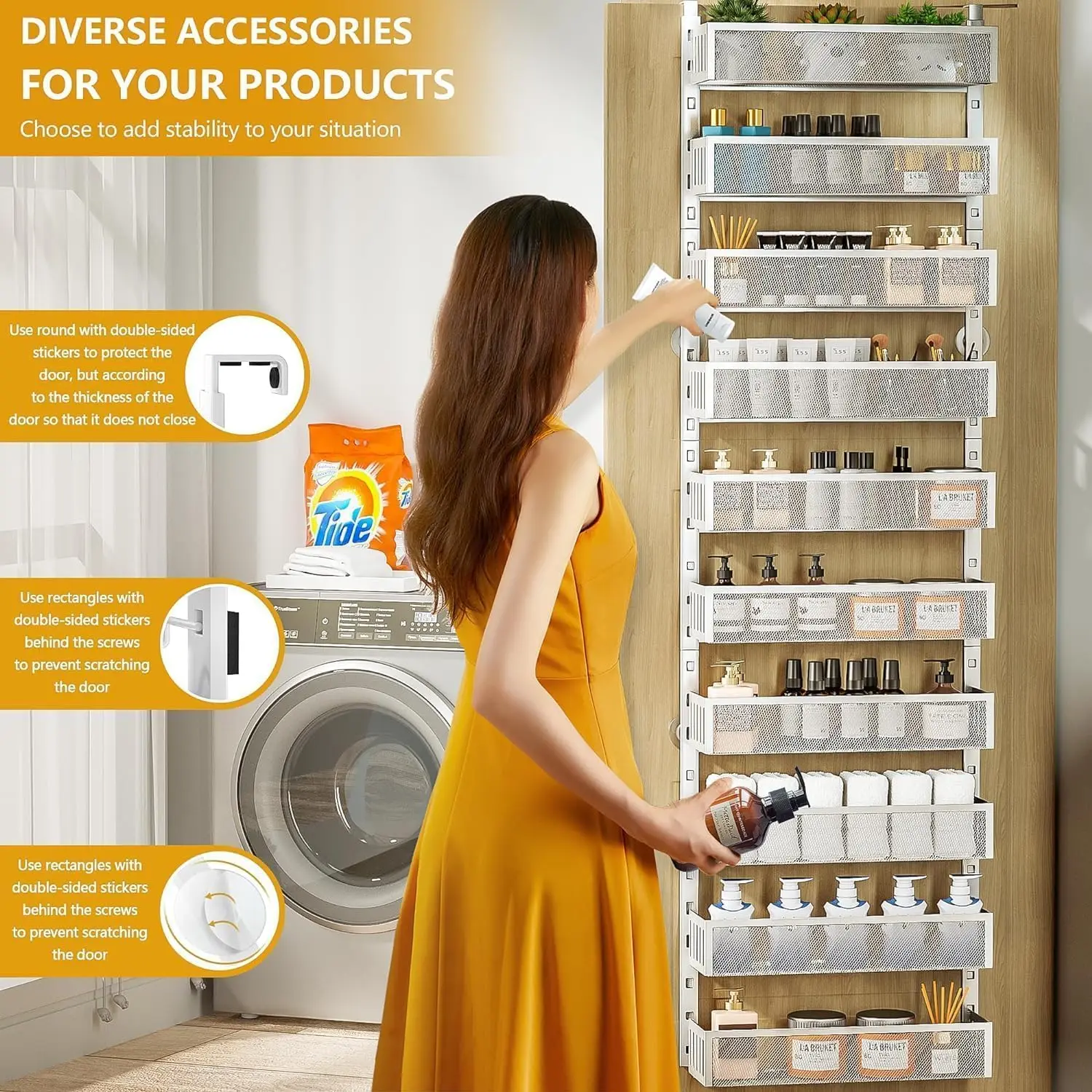 Water Bottle OrganizerOver The Door Organizer With 16...