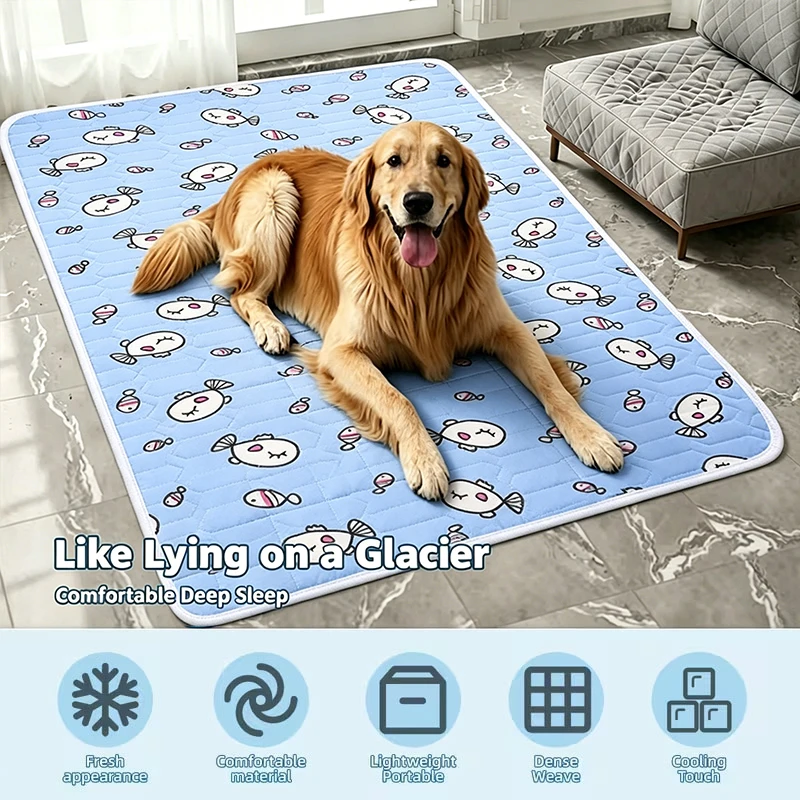 Pet Cooling Mat For Dogs And Cats Summer Ice Silk Sleeping Pad_voghion.com