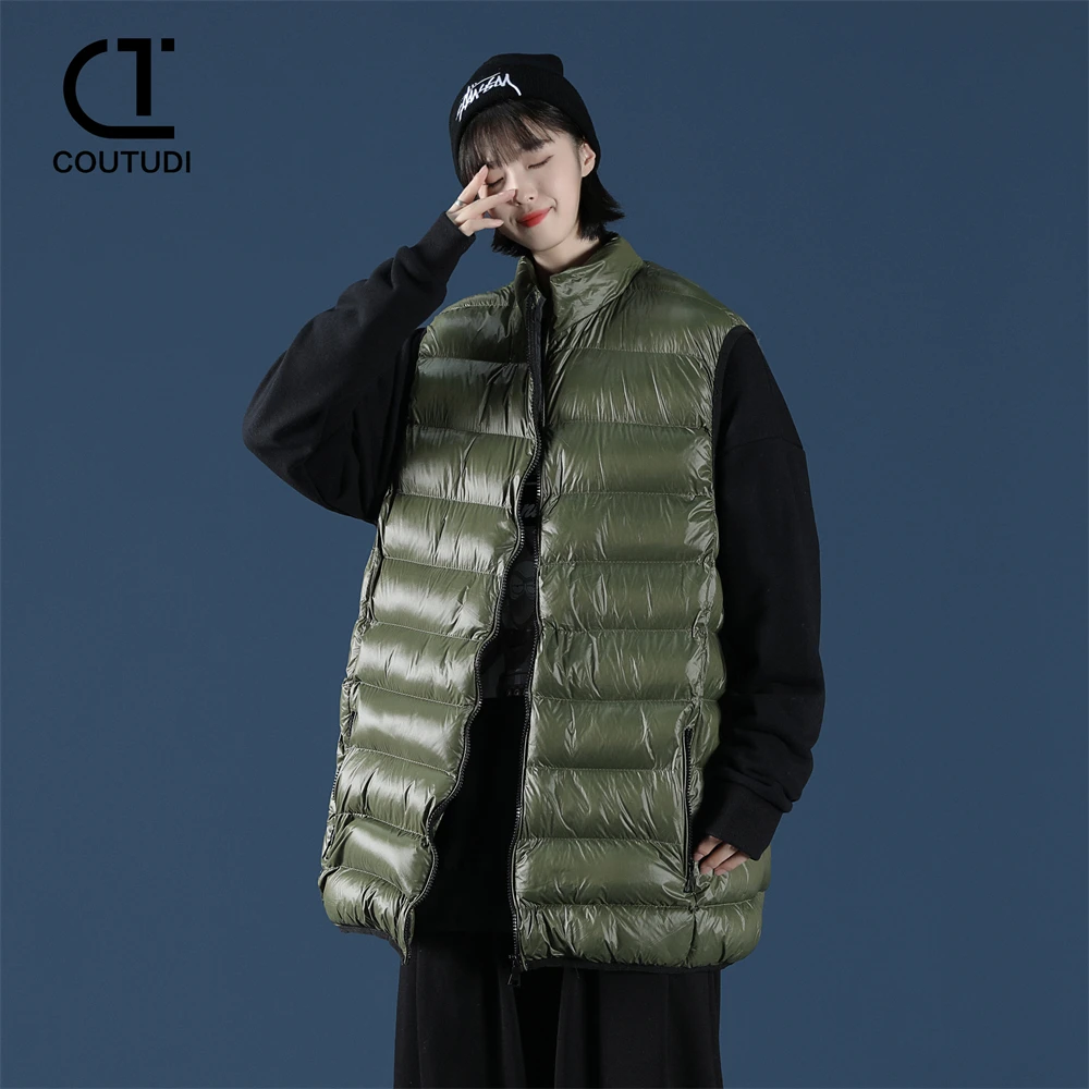 COUTUDI-Sleeveless Puffer Jacket for Women, Ultra Light, Packable, Warm White Duck Down Vest Coat, Lightweight Outwear,Waistcoat