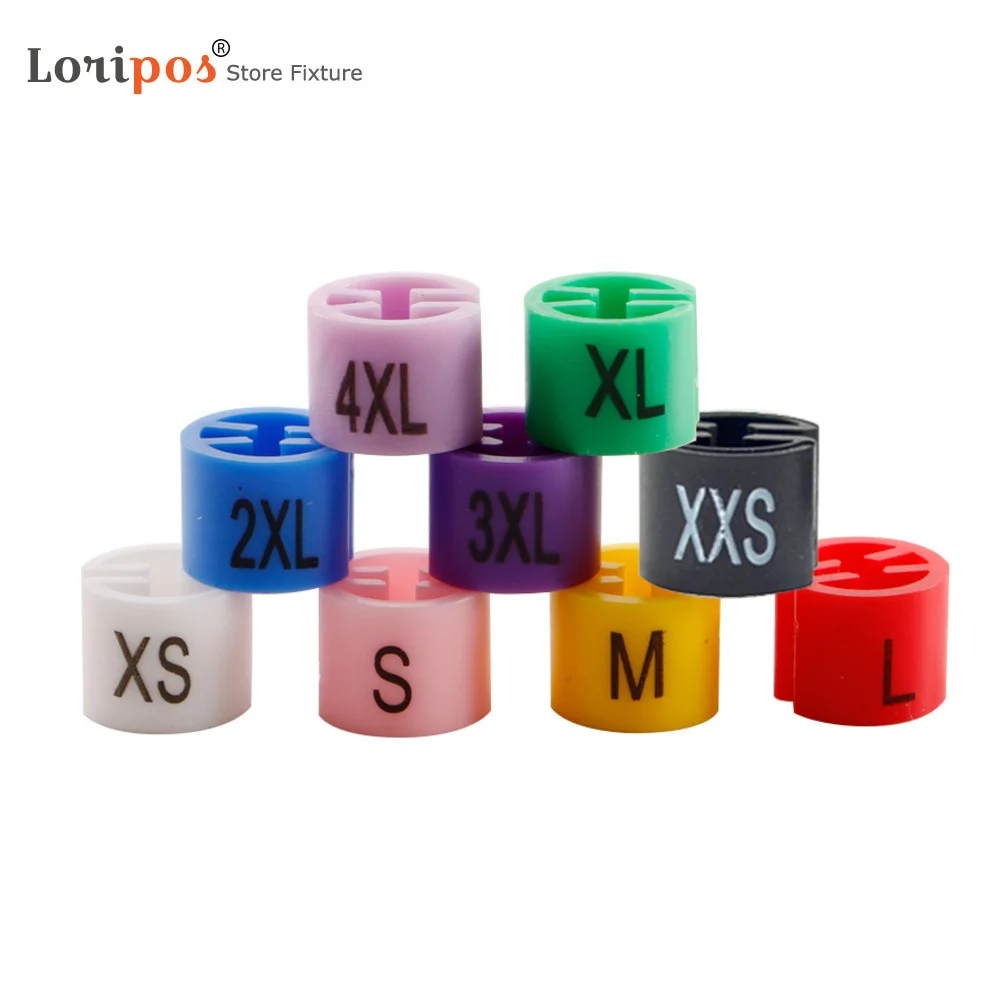 100pcs Per-printed Plastic Hanger Size Marker Round Size Tags Color-coding  Size Dividers For Clothes Hangers Display Clothes