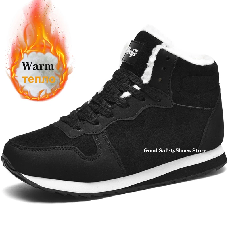 Men Boots Men's Winter Shoes Fashion Snow Boots Shoes Plus Size Winter Sneakers Ankle Men Black Blue Footwear