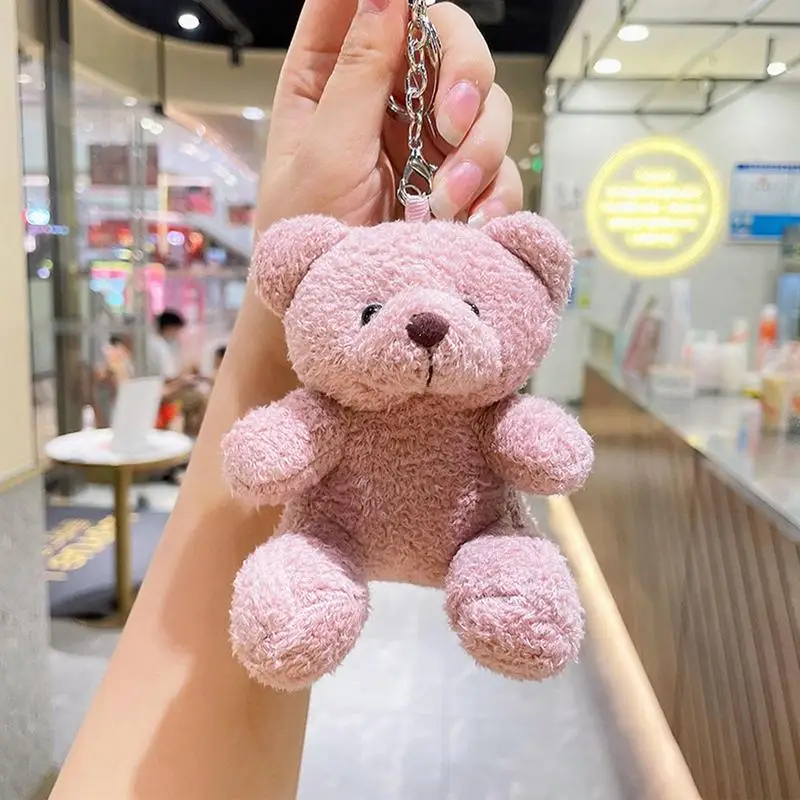 Cute Mini Bear Plush Keychain Soft And Comfortable Small Pocket Hug Bear  Hanging Backpack Keychain Bear Doll For Kids Adults - AliExpress