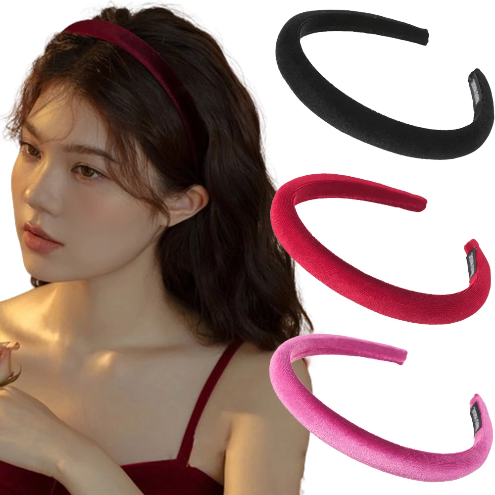 Sponge New Hair Hoops Headbands Ladies Party Festival Red Black Hairbands Headwear For Women Fashion Elastic Hair Accessories