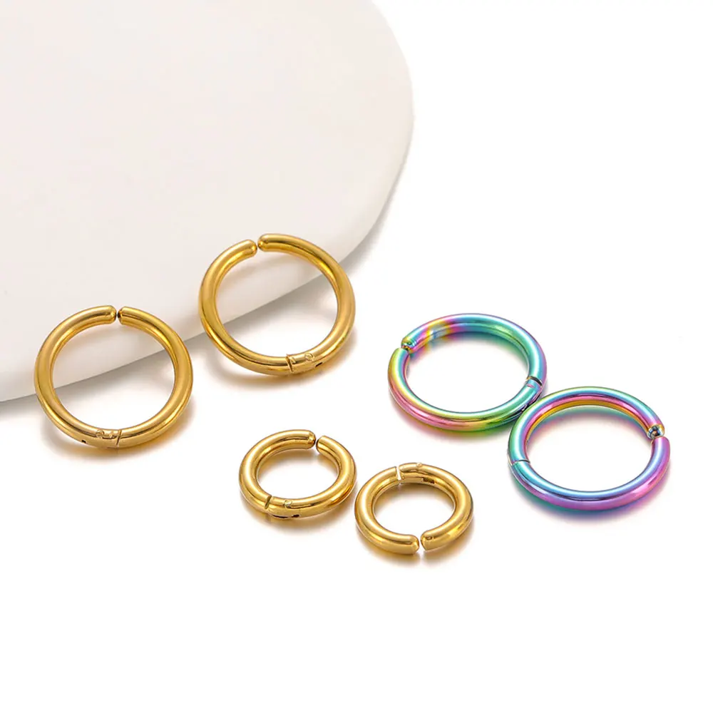 6Pcs Stainless Steel Without Hole Earring Clip Earring Hoops Without Drilling for Women Men Piercing Earrings Jewelry