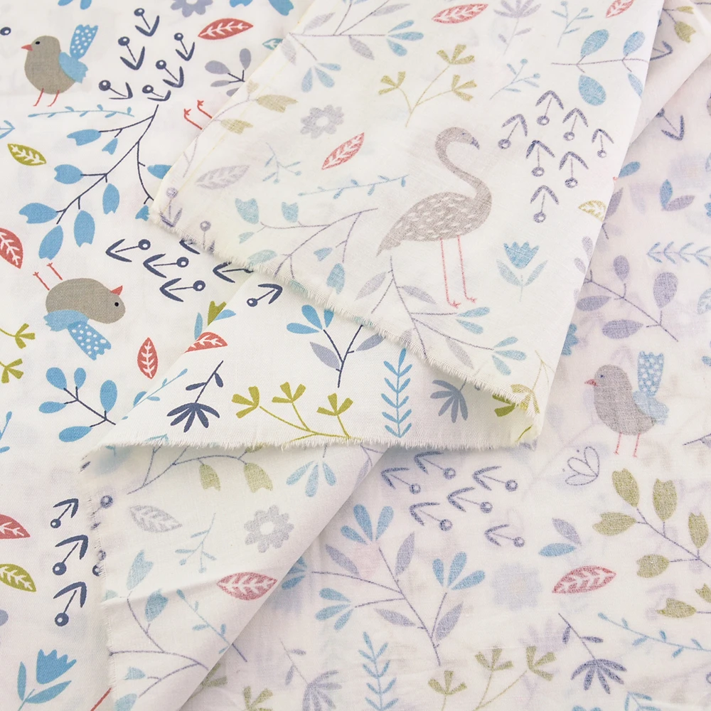 Teramila High Quality Home Textile Cotton Fabric Cartoon Flower And Animal Printed for Sewing Kids Bedding Sets Dress Patchwork