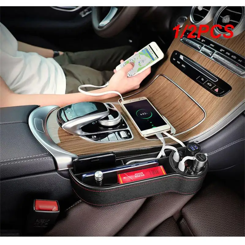 

Car Seat Gap Organizer Storage Box And Charging Multi-function Car Storage Box Dual USB Dual Cigarette Lighter Hole