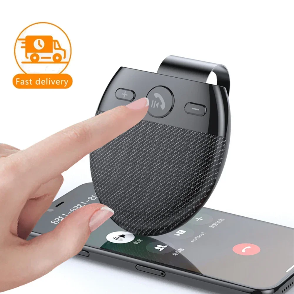 

Wireless Bluetooth Car Kit Sun Visor Handsfree Speaker Audio Adapter Noise Cancellation Support Siri Voice Control for IPhone