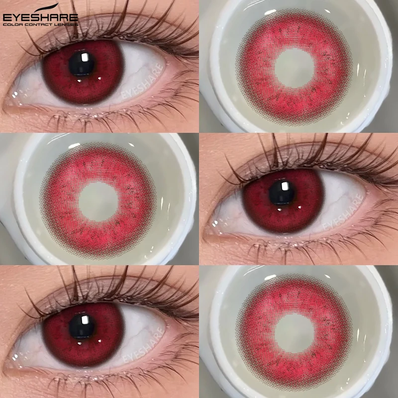 Vibrant Red Cosplay Contact Lenses for Anime and Halloween Makeup