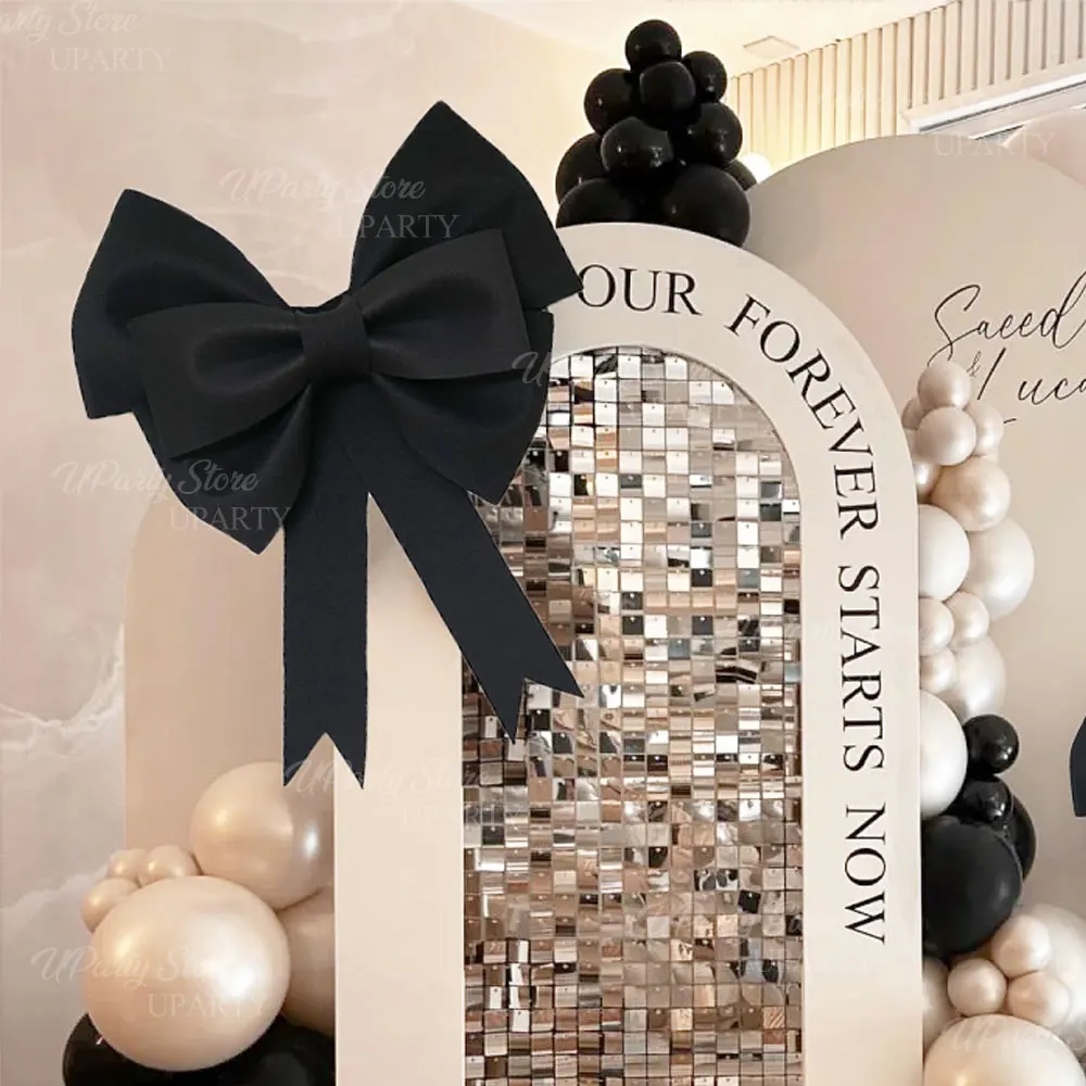 Schwarze große Kokettschleife 30/50/75 cm DIY große Schleife für Ballett Kokette Geburtstag Babyparty Hochzeit Party Hintergrund Wanddekorationen