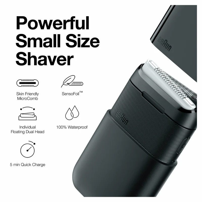 Braun X Series M1012 Mini Shaver For Men Wet-Dry Dual Use Washable Rechargeable Electric Razor Beard Shaving Machine Original electric shaver beard trimmer