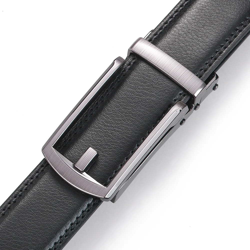 Click Belt für Herren, hochwertiges PU-Leder, Herrengürtel, Taillengurt, automatische Schnalle, Schnalle aus Legierung, 3,1 cm – Detail 3