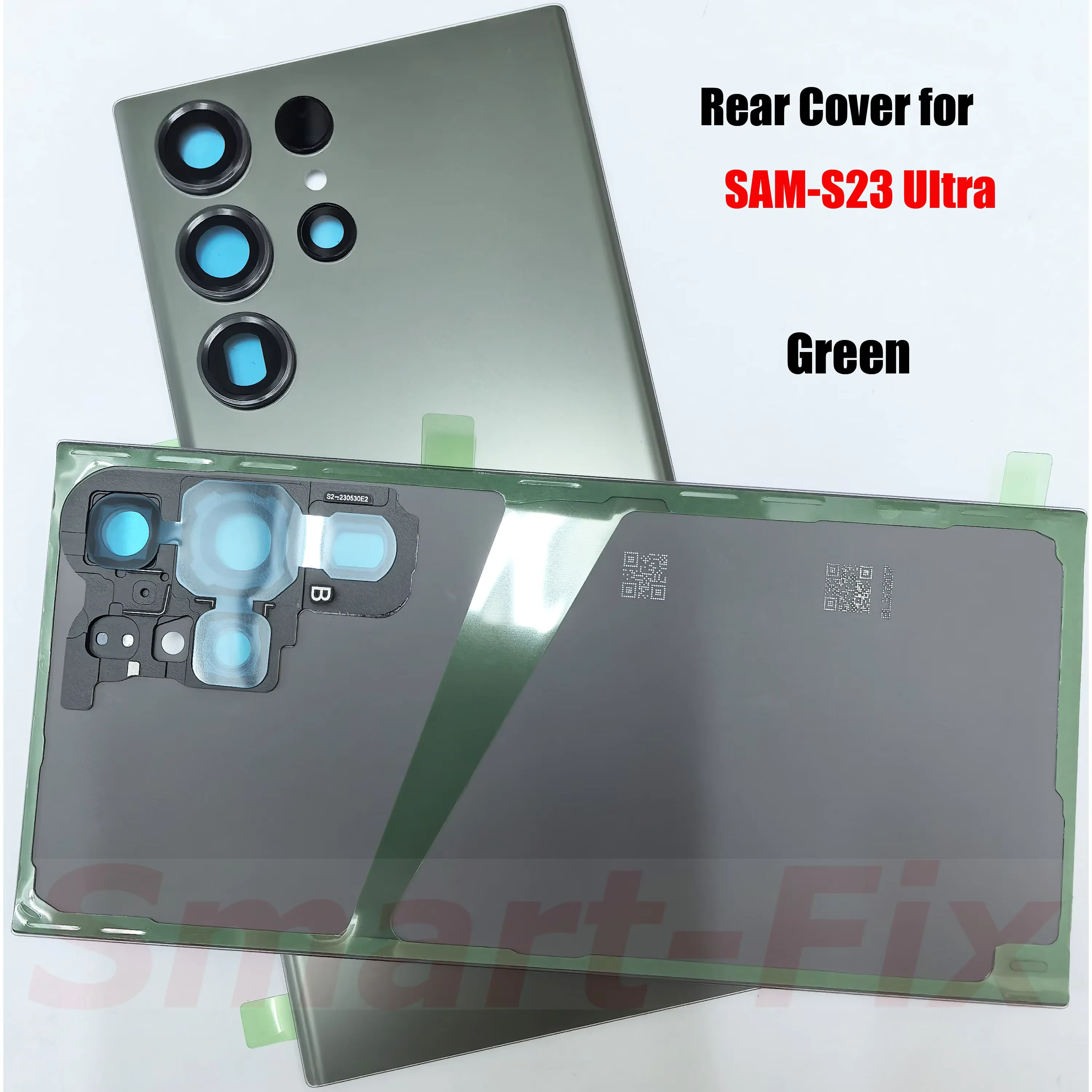 OEM 유리 후면 배터리 커버 케이스 SAM-S23Ultra S23U SM-S918B/DS SM-S918U 후면 도어 하우징 케이스 수리 교체 부품
